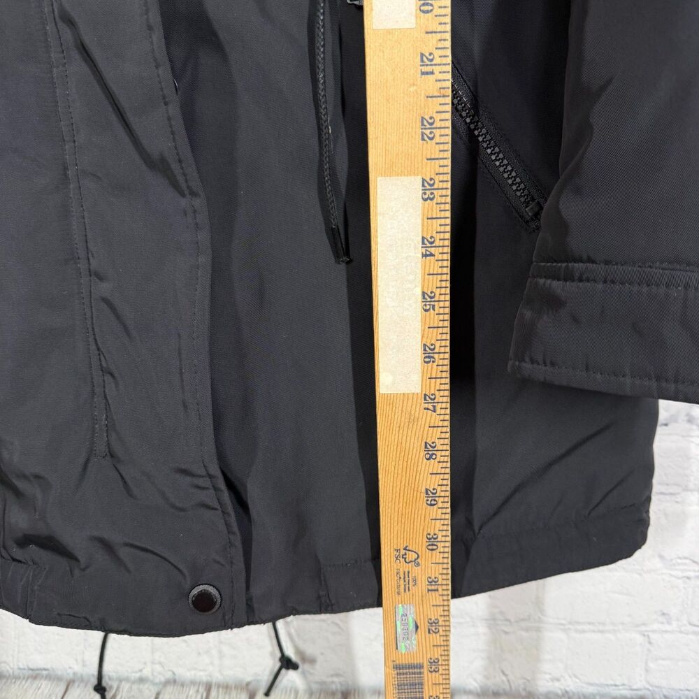 Marc New York Womens Medium Black Down Puffer Parka Coat Faux Fur Hood Long - Picture 12 of 16